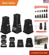 28 Pcs Bed Risers - 12 Inch Set of 4, Black Furniture Lifts