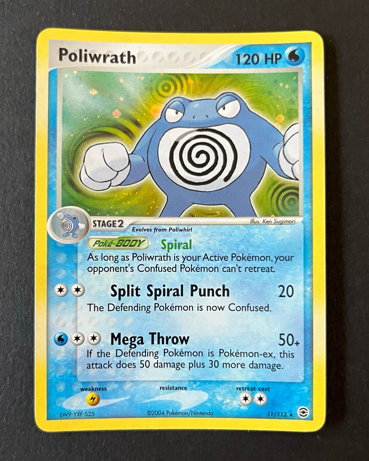 Poliwrath 11/112 Holo Rare - EX FireRed & LeafGreen 120 HP 2004