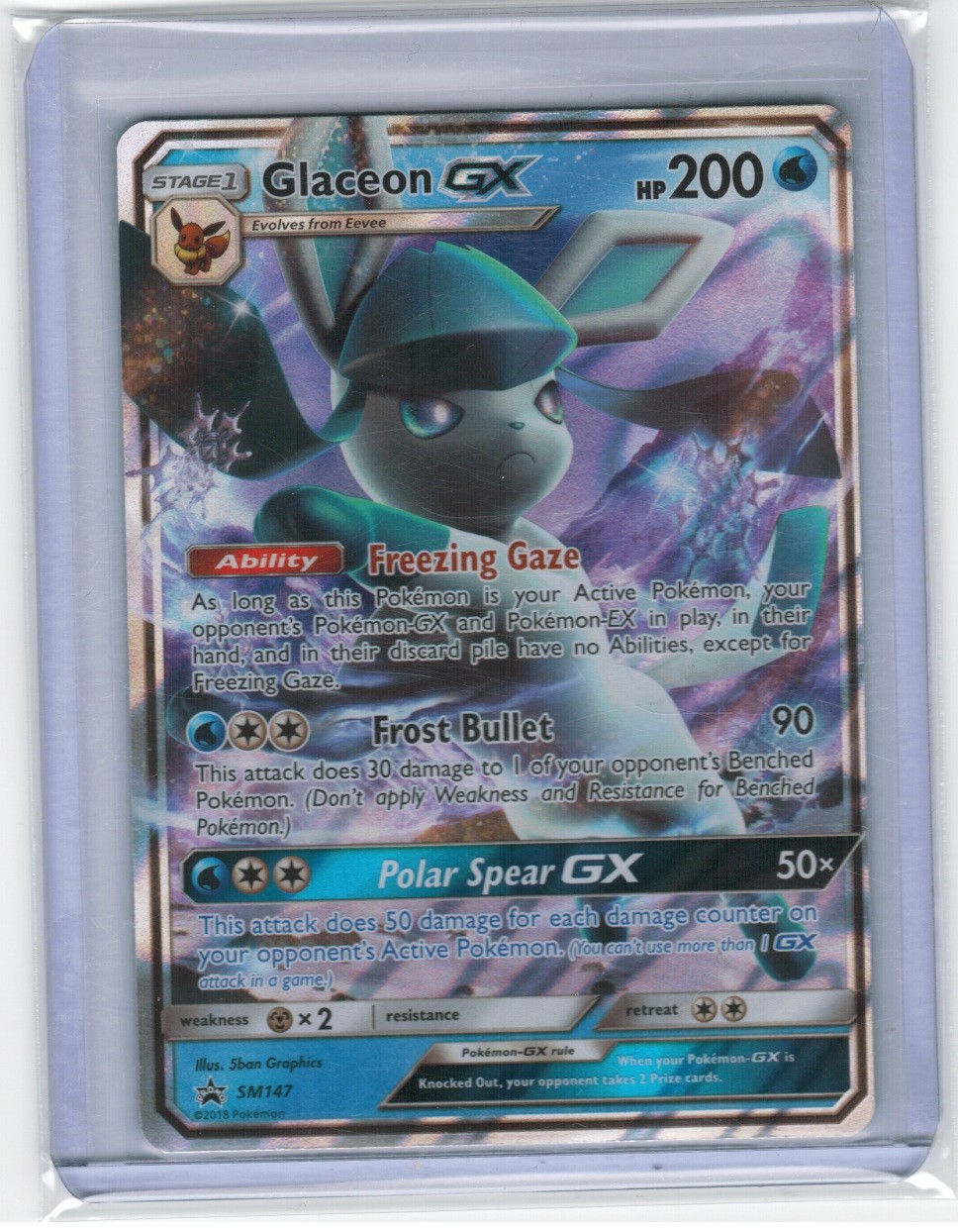 Glaceon GX SM147 NM Black Star Promo Near Mint Holo Foil Pokemon TCG Card SM 147