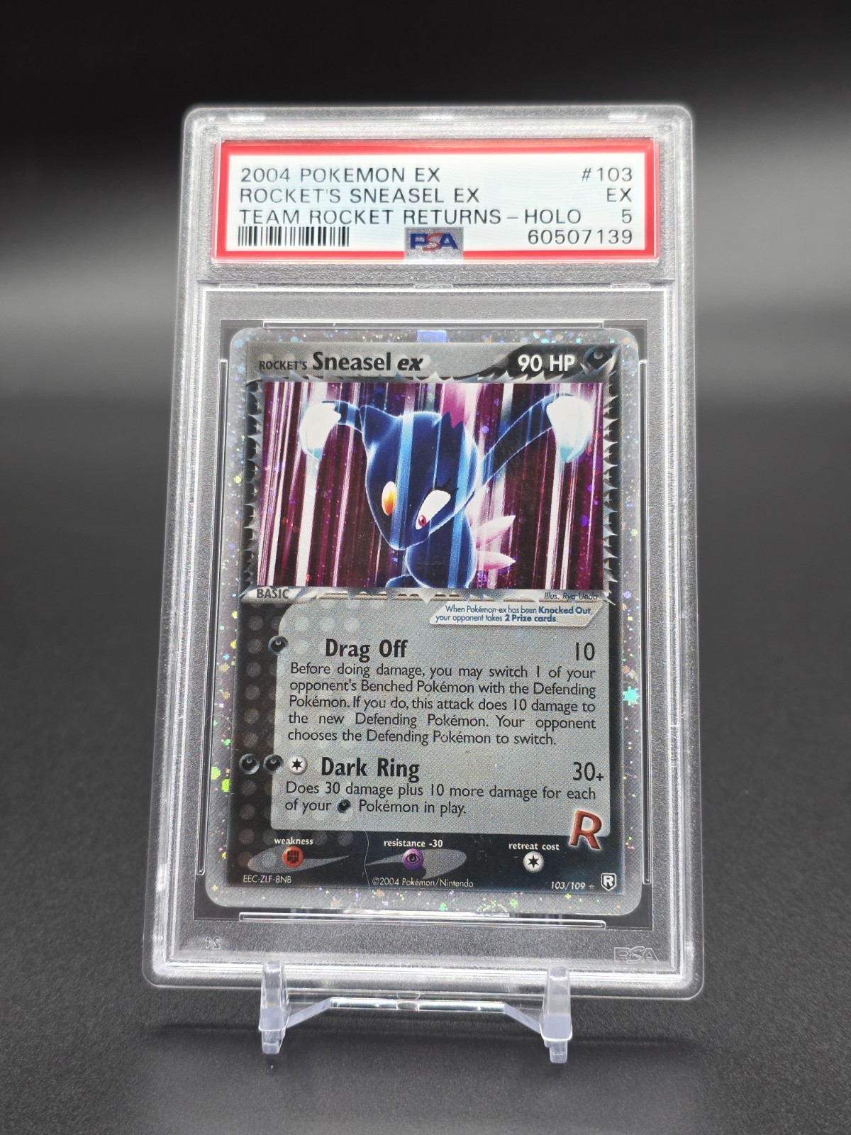 2004 POKEMON EX TEAM ROCKET RETURNS #103 ROCKET'S SNEASEL EX-HOLO PSA 6