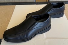 BRUNO MARC MEN'S SHOES SIZE: 9.5 BLACK OXFORD DRESS SHOES SQUARE TOE LOAFERS