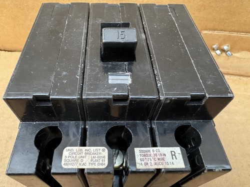 Square D EHB34015 Anschraub-Leistungsschalter 15A 480V 3P 3-polig EHB 15 AMP 480 Volt - Bild 4 von 6