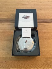 Georg Jensen Sky Coaster Set Of 4 Leather Stainless Steel Case - Brand New