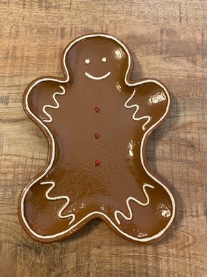 Pottery Barn Mr. Spice Gingerbread Stoneware Serving Platter Tray - Christmas