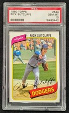 1980 Topps Rick Sutcliffe PSA 10 GEM MINT #544 Los Angeles Dodgers