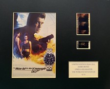 OMEGA SEAMASTER WATCH.  THE WORLD IS NOT ENOUGH . 35mm Film Cell Mounted Display