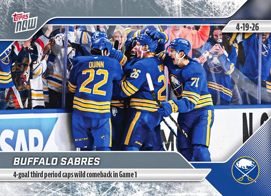 2025-26 NHL TOPPS NOW® Sticker #152 🦬 Buffalo Sabres 🦬 4 G 3rd Powers Comeback