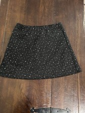 Knit Works Girls Skirt Xl 16 Black Silver Glitter NWT