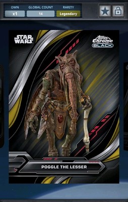 50cc POGGLE THE LESSER GOLD CHROME BLACK 24 LEGENDARY Star Wars Card Trader