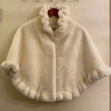 Women  s Faux Fur Cream Color Shawl Versatile Wrap One Size 