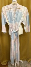 Vintage Penthouse Gallery Catherine Ogust Shirt Dress Belted Pastel 4 XS Small