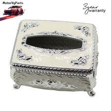 Silver White Luxury European Style Tissue Box Holder New
