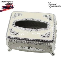Silver White Luxury European Style Tissue Box Holder New