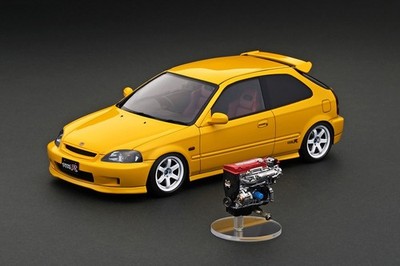 Ignition Model 1/18 Honda Civic Type R EK9 Yellow IG2675 VTEC