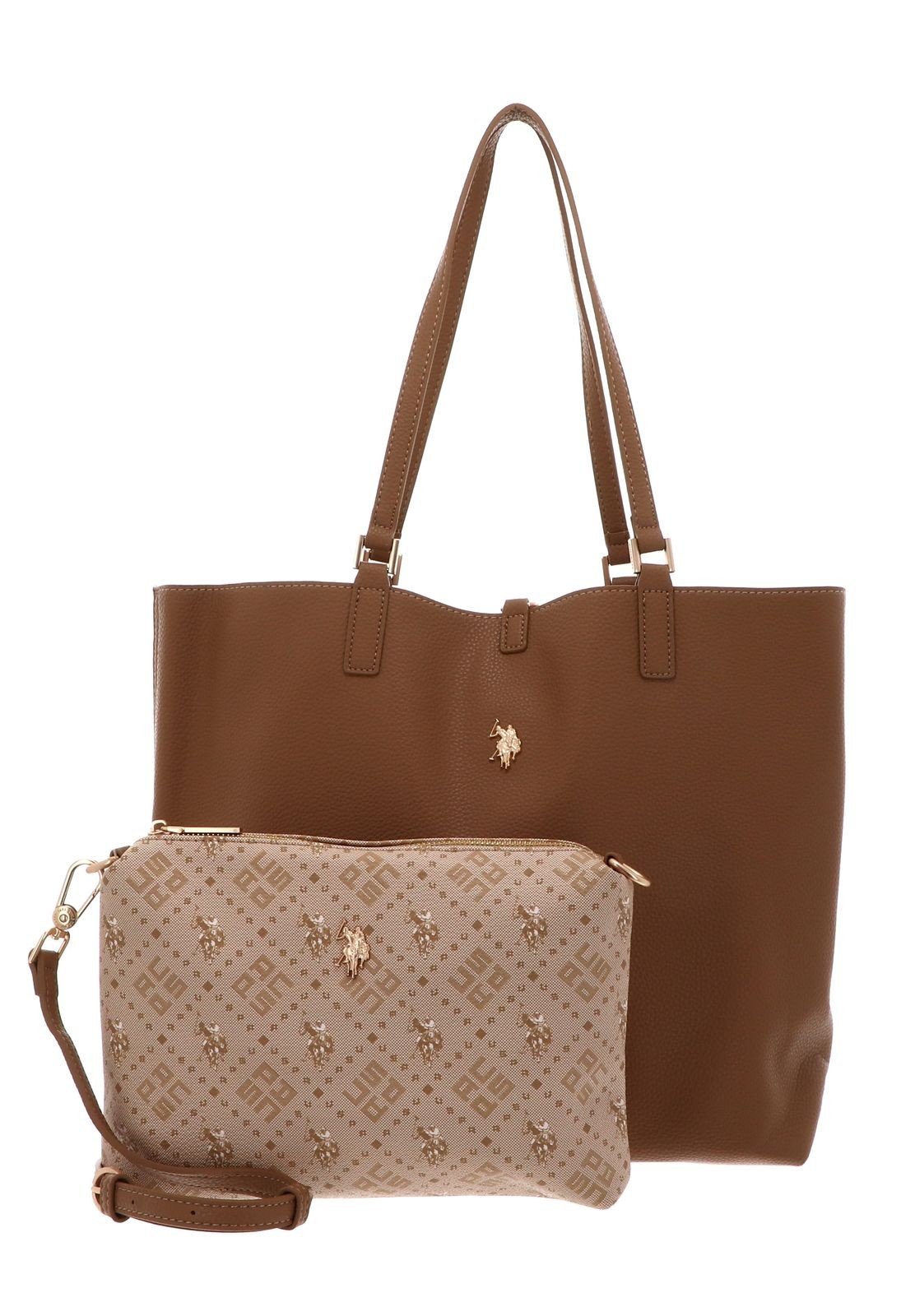 U.S. POLO ASSN. shoulder bag Malibu Shopping Bag L Camel