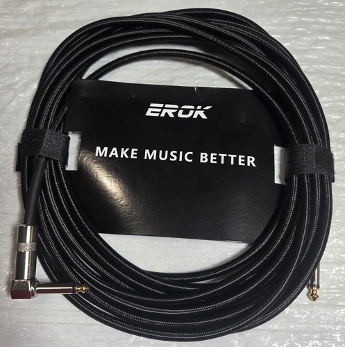 Erok Cavo Chitarra 19.5ft/6m Amplificatore Cavo per Chitarra Elettrica Basso Strumenti Nero - Foto 3 di 5
