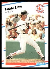 Dwight Evans 1988 Fleer #351 Boston Red Sox MLB READ FREE SHIPPING AutographDen