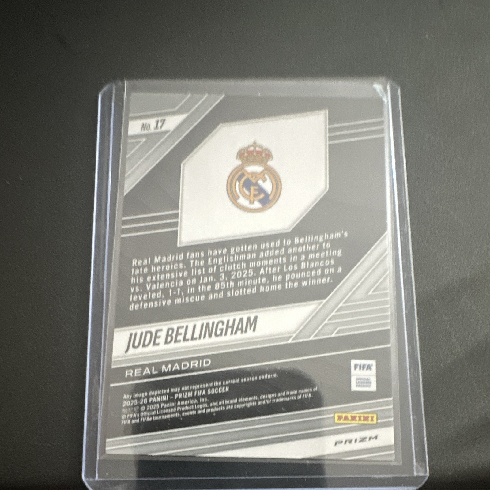 PANINI PRIZM FIFA 2025-26 FEARLESS JUDE BELLINGHAM REAL MADRID #17 LA LIGA view 2