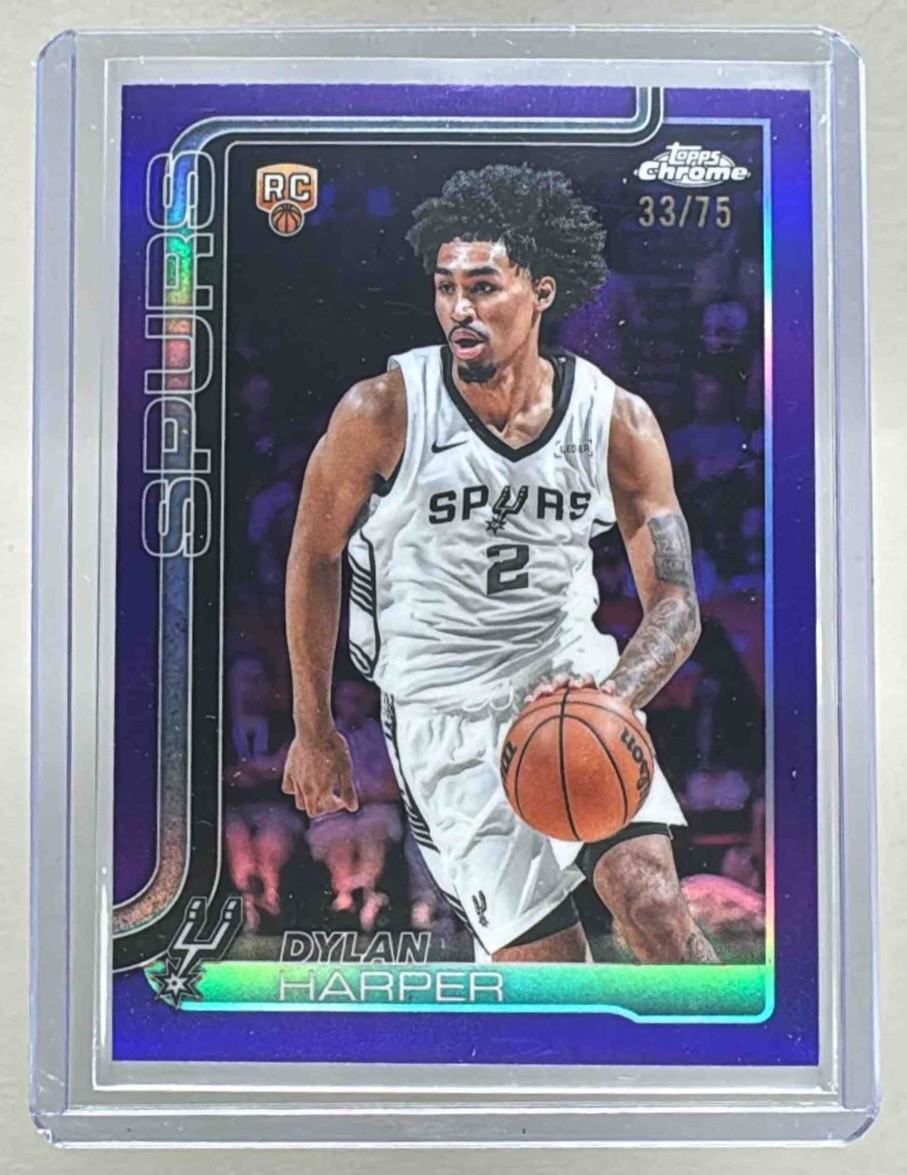 Dylan Harper 2025 Topps Chrome #252 Purple Refractor Rookie RC /75