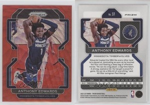 2021-22 Panini Prizm Ruby Wave Prizm Anthony Edwards #37