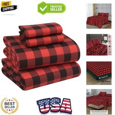 Flannel Sheets King Size - 100 Cotton Brushed King Size Sheets Set - Deep Po...