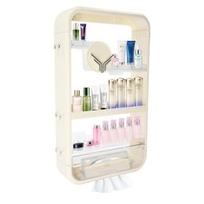 Wall Mount Makeup Organizer, Adhesive Shelf Bathroom Shelves for Wall, Cosmet...