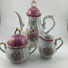 Vtg Demitasse Childs Teaset 17 Piece Floral Lusterware Japan Flawed TAW251014/BA