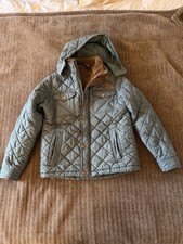 Pacific Trail Boys Quilted Green Hooded Jacket Lined Size 14/16
