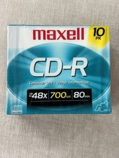 Maxell CD-R 48X 700MB 80 Min Data, Music, Photos, Blank Media Discs 10 pack
