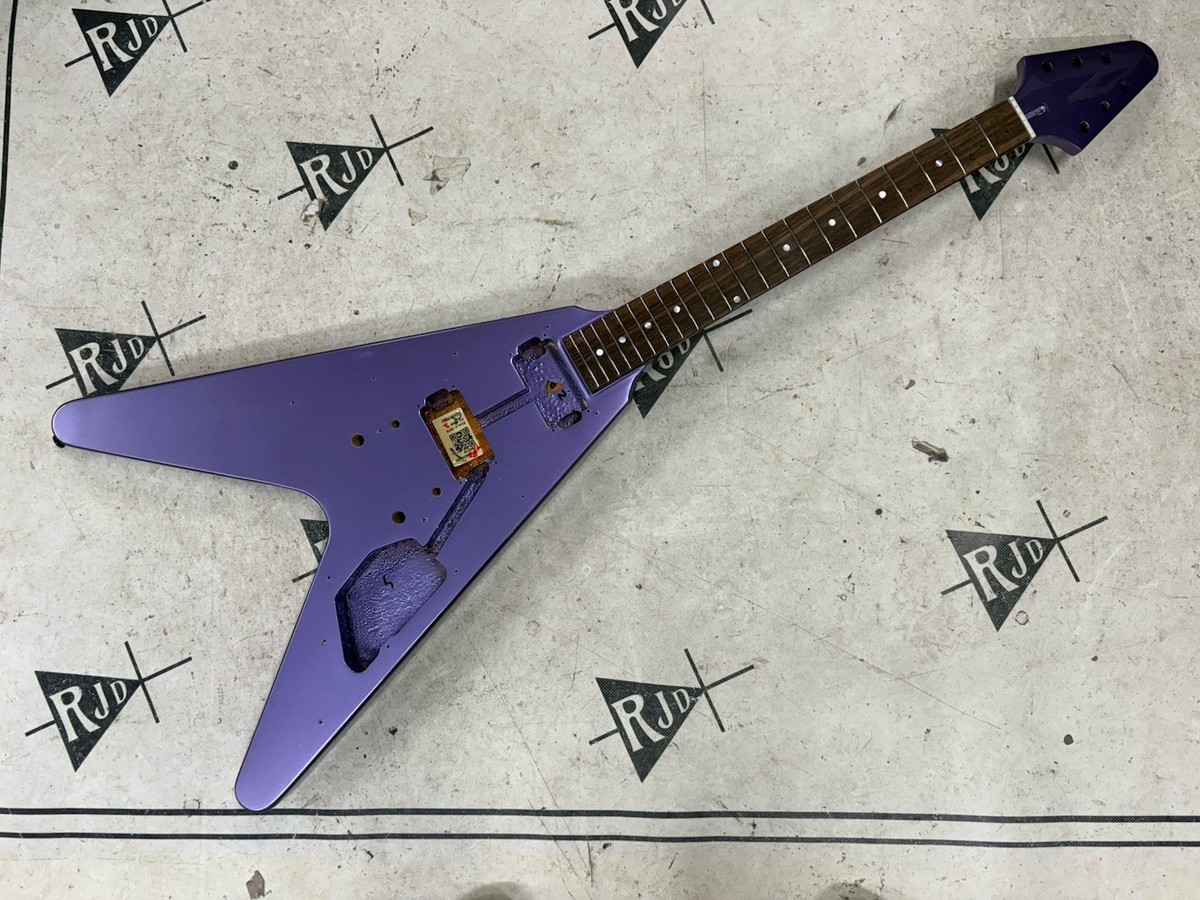 2025 Epiphone Flying V Kirk Hammett Guitar Husk Repaired Purple | eBay