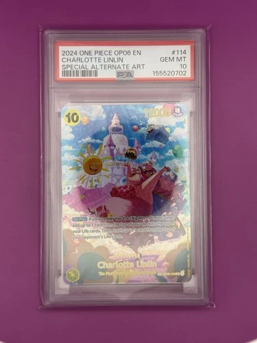 Namco 2024 One Piece CCG Charlotte Linlin OP03-114 Wings Captain SP Foil PSA 10