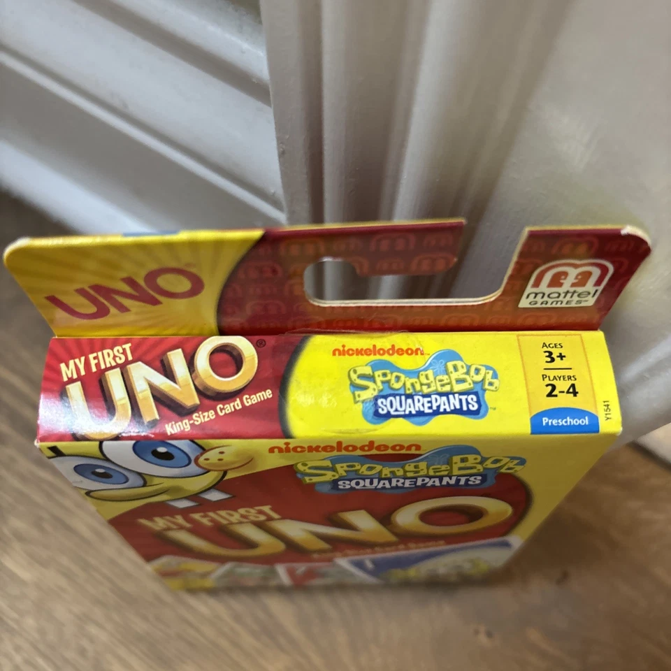 NEW My First UNO Spongebob Squarepants King Size Card Game Preschool Mattel RARE - Image 2 of 3