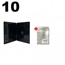 10 PREMIUM SLIM GLOSSY Black 4K Blu-Ray Single Cases 7MM & 100 OPP Bags