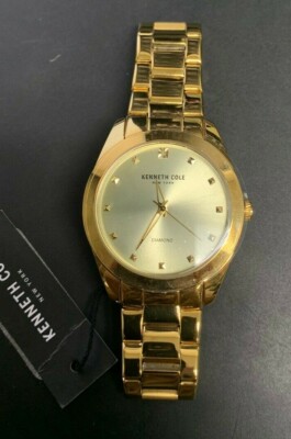 Kenneth cole women’s gold watch with little diamonds new battery Crafted in pure gold brilliance, designed for those who live  main image 4