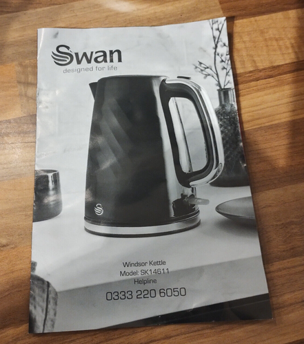 Swan SK14611BLK Windsor Jug Kettle 1.7L 3kW Rapid Boil Textured Black - Picture 10 of 10