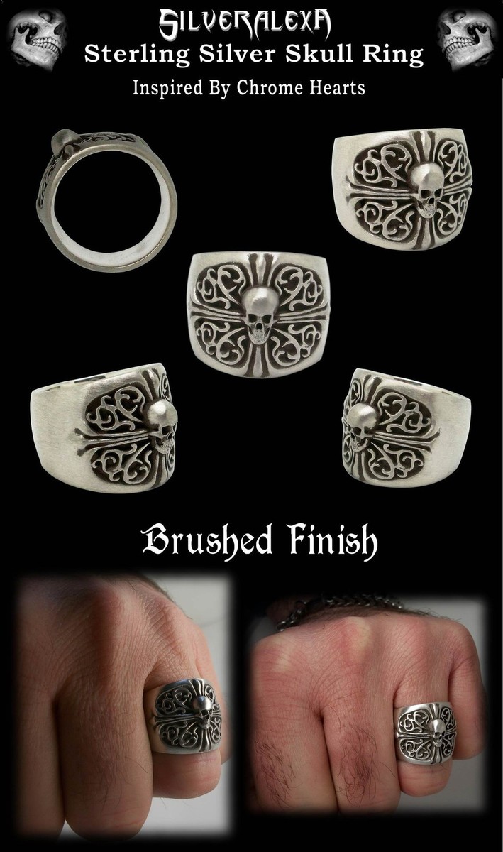 Sterling シルバー925 Skullリング-23号 Skull Ring for Men - 925 Sterling Silver & CZ -Size 8 to 15