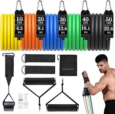 Himaly Resistance Bands Set Workout with Handles, Door Anchor & Carry Bag