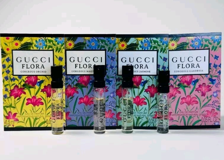 Gucci Flora Gorgeous Perfume Collection For Women Sample Spray 4Pc Set