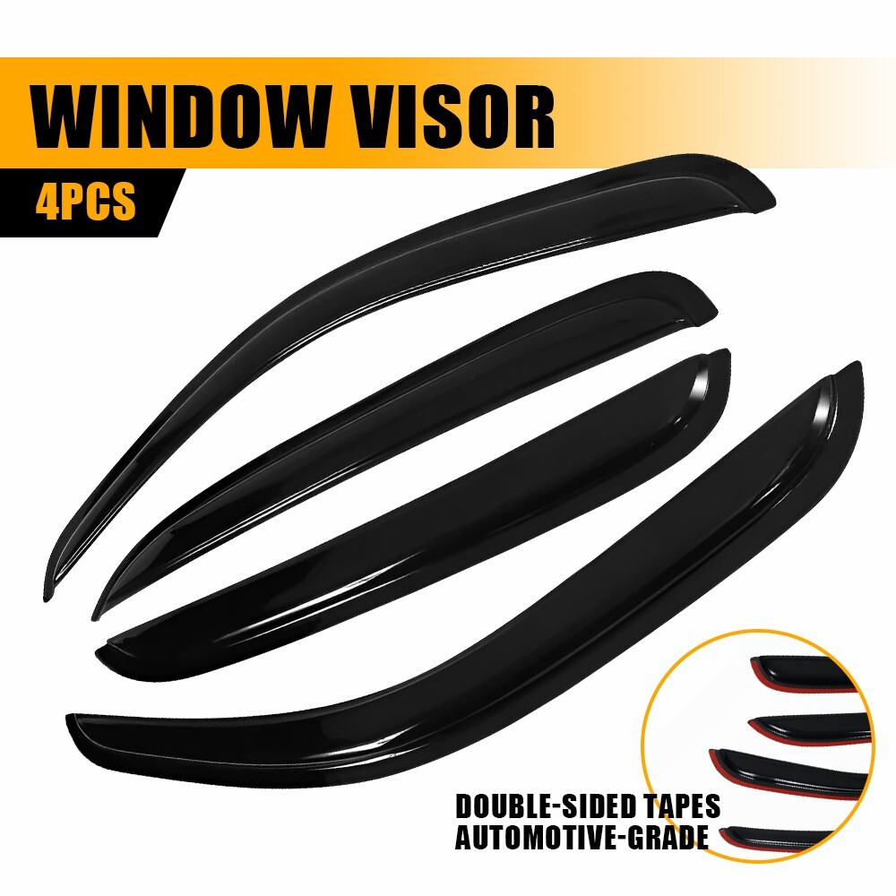For 2007-2013 Chevy Silverado Crew Sierra Cab Window Sun Visors Rain Guards 4PCS