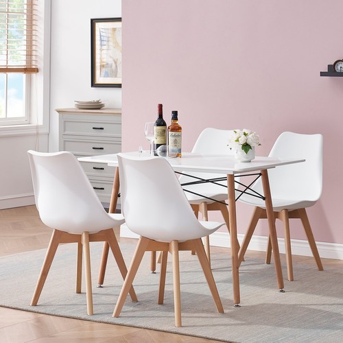 Set di 4 sedie Bianco Tulip Design Gambe polipropilene Legno di faggio - Foto 9 di 10