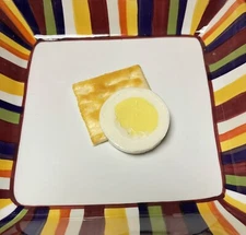 Fake Faux Food Appetizer Snack Cracker Boiled Egg Slice Display Movie Stage PROP