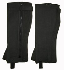 Image of RYDA Ladies Mens WIDE Black Brown Washable Amara Suede Horse Riding Half Chaps