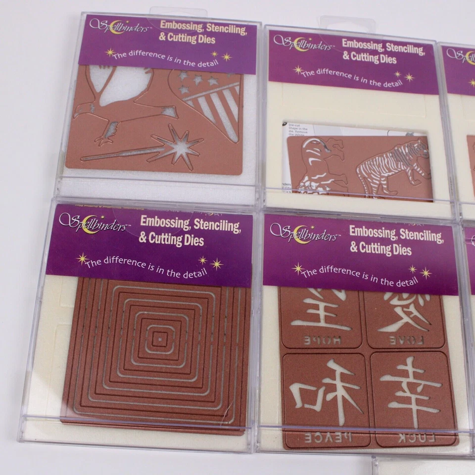 9 Pcs Spellbinders Embossing, Stenciling, & Cutting Dies MINT - Image 3 of 4