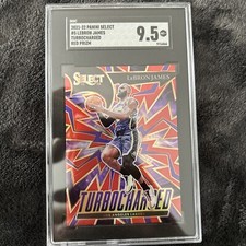 2021-22 Lebron James Turbocharged Red Prizm #5 Los Angeles Lakers Graded 9.5