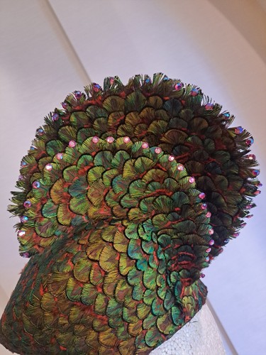Jack McConnell Vintage Hat. Green Tones, Pheasant Iridescent Feathers - Picture 7 of 12