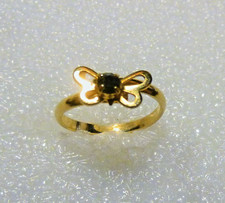 Deep Green Cubic Zirconium Gold Plated Butterfly Ring Size 3 1/2