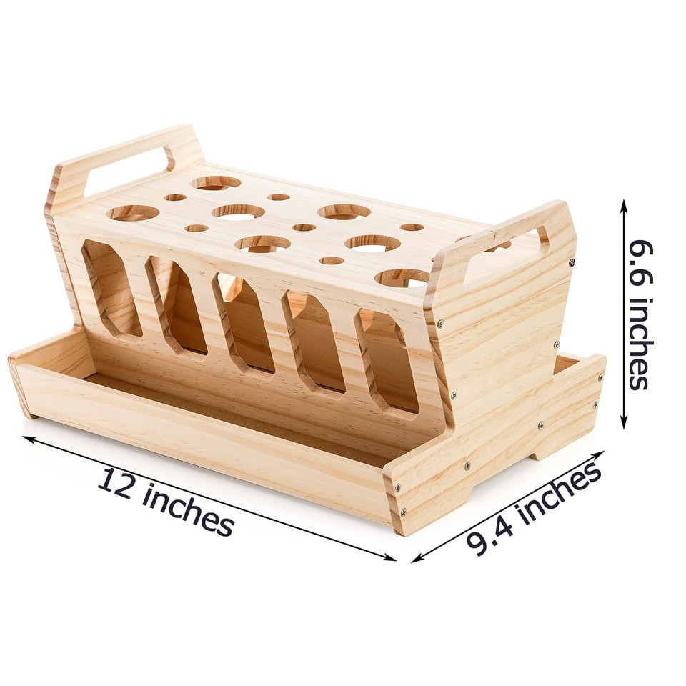 Wooden Pet Hay Feeder with Removable Top, Rabbit Food Feeding Rack Less