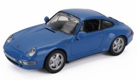 Modellauto Statisch Diecast Porsche 911 993 Carrera 4S Coupe 1995 Blau 1/43