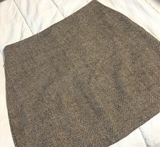 Brown Patterned Mini Skirt