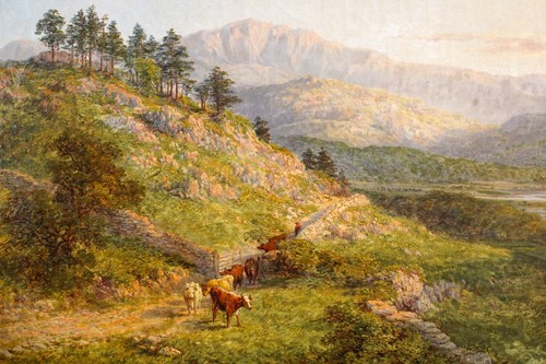 SAMUEL HENRY BAKER 1824-1906 CATTLE CADER IDRIS NORTH WALES ANTIQUE OIL PAINTING - Picture 3 of 16